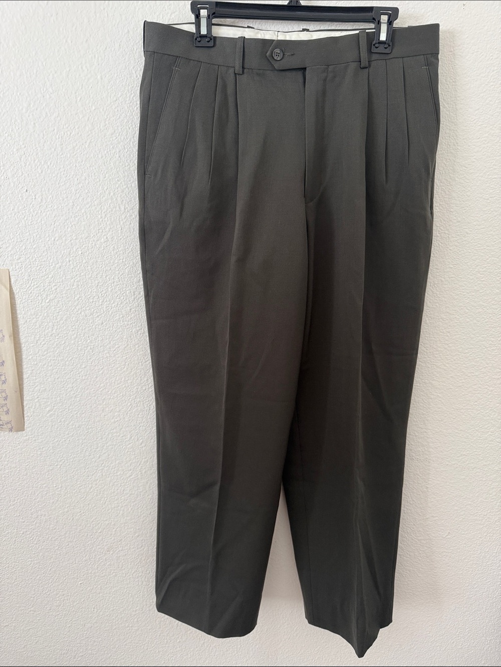 Vintage Uomo Zannini Virgin Wool Men’s Dress Pant Slacks Olive Size 34